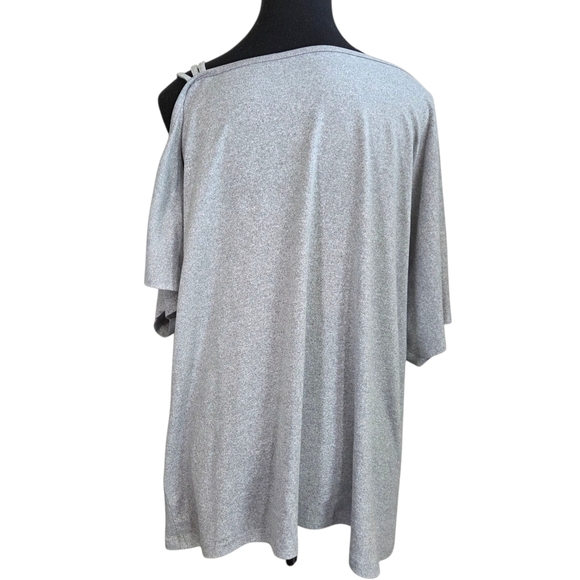 SHEIN Gray Off-Shoulder Tee with Los Angeles Print Size 1XL - Picture 2 of 5